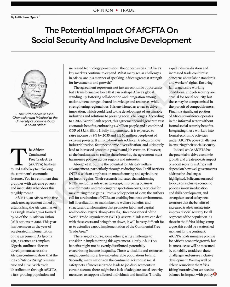 Catch my latest article on <a href="/forbesafrica/">Forbes Africa</a>  - The Potential Impact of AfCFTA on Social Security And Inclusive Development. 
#afcfta  #socialsecurity  #economicdevelopment <a href="/go2uj/">University of Johannesburg</a>