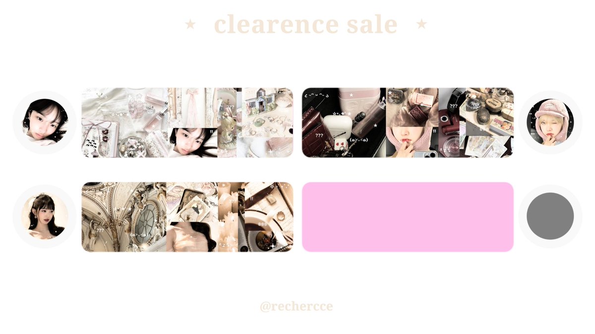 creipts's tweet photo. help rt kayanya akun ini gamasuk ht 😓

hii aku bawa 3 layout clearence sale dengan harga berbeda - beda bisa kalian cek di alt yap, get ava jpng! yang berminat bisa dm aku, thank you 😸

#zonauang #zonajajan https://t.co/D237waVoZ3