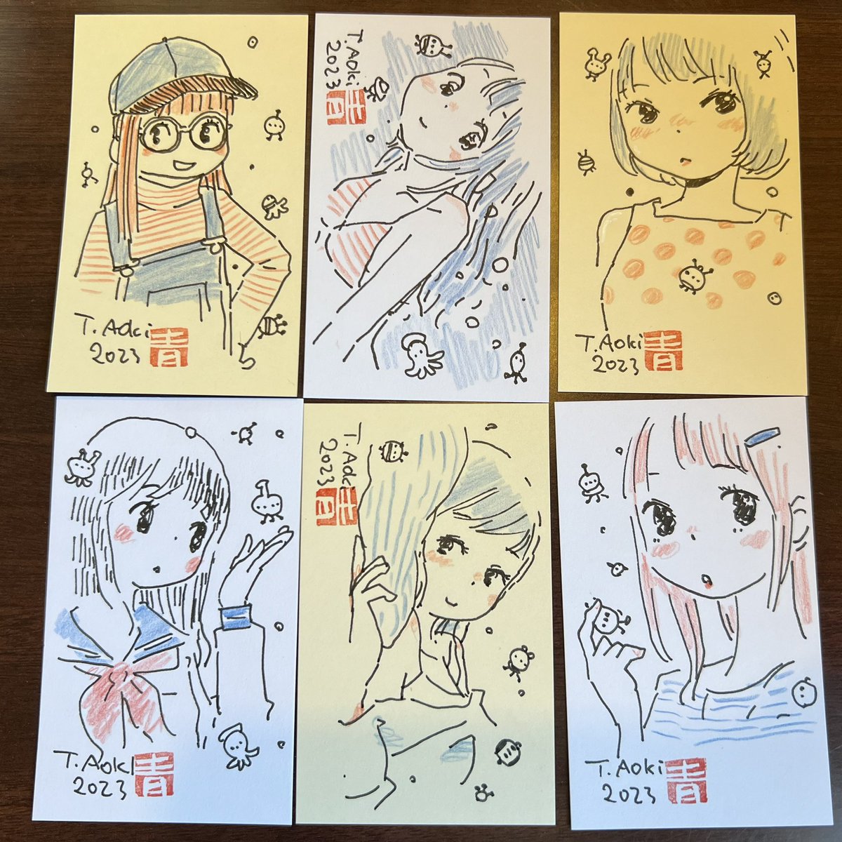 本日最終日、京都出町柳トランスポップギャラリー個展「fragment」オープンしています。青木も在廊しています! この場に及んで名刺サイズの絵を6点追加しました! 18時までお待ちしています!