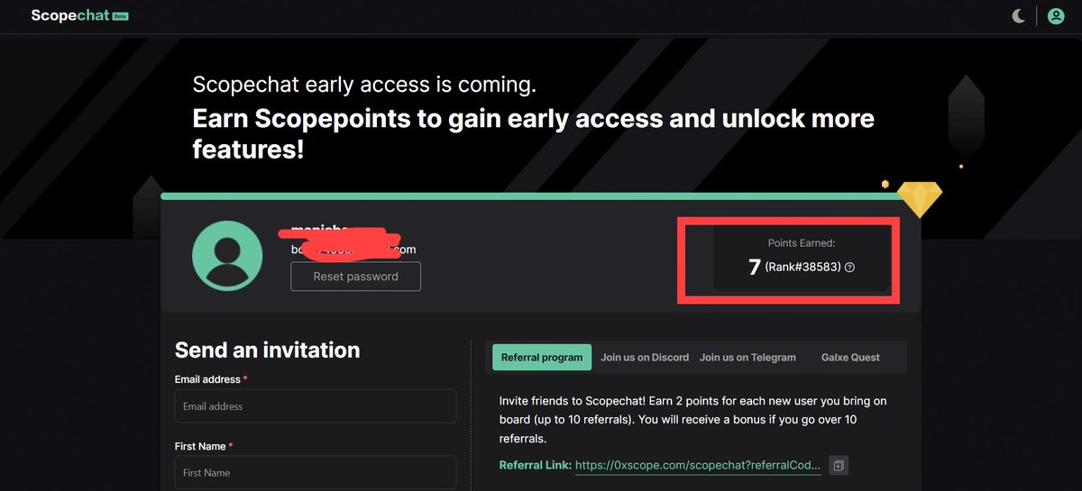 airdroptalksct's tweet photo. #ScopeProtocol Update
💠 They will finalize the top 50,000 users on Dec. 12th, 1:30 PM according to IST
💠 Check your rank here: https://t.co/sgj9ATjnKF
💠 New Galxe task added: https://t.co/6d4siE5P77
💠 Fill form- https://t.co/1tHmp3BgH4 https://t.co/lWRRm3ZLle