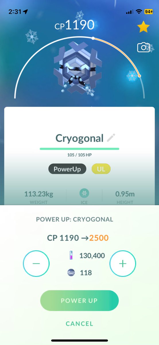 CharlieShiine's tweet photo. Increased shiny rates my ass (also transferred a couple hundred bergmite and snorunt)

Got some good IVs at least

#Pokemon #NotShinyPokemon #PokemonGO https://t.co/DqXAmYAPmO