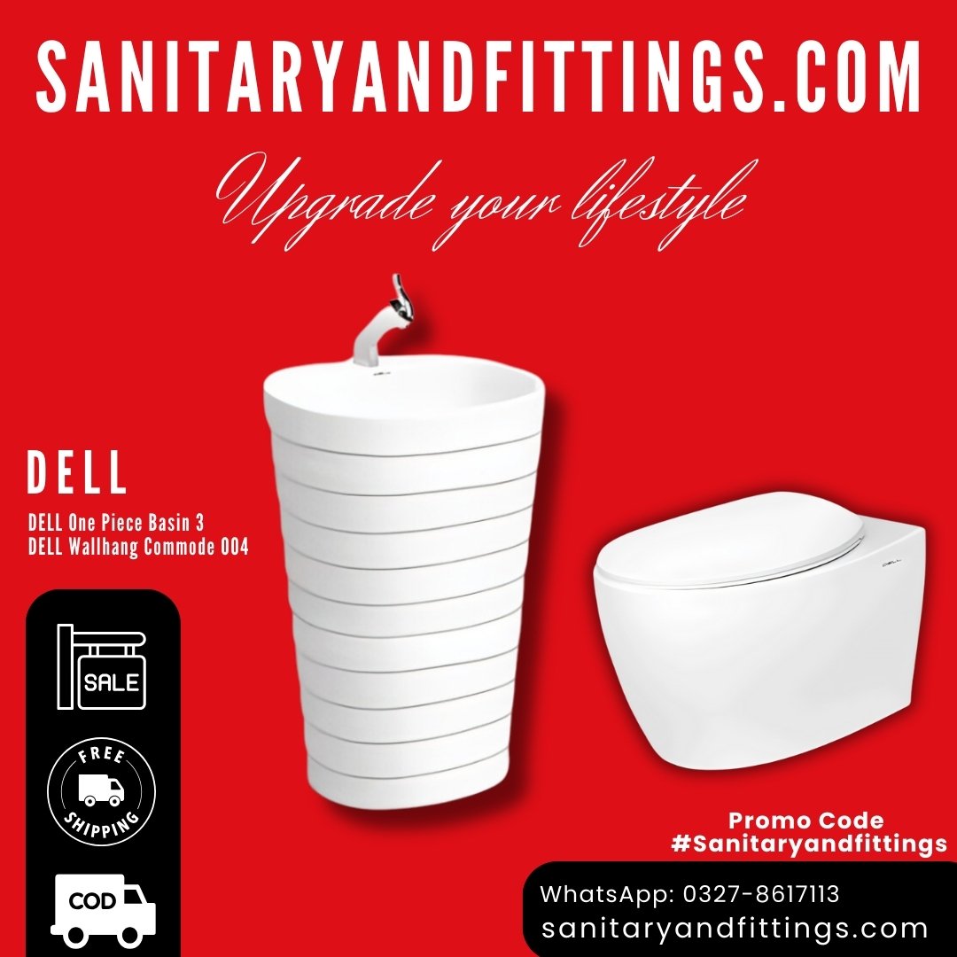Product Code: Dell One piece 3 Wash Basin& 004 Wallhang Commode
Product Link: sanitaryandfittings.com/product/dell-o…

sanitaryandfittings.com/product/dell-w…

Free Shipping 📦
Cash On Delivery 🚚

Location: Star Collection
g.co/kgs/t4jGde

Contact Number: 0327-8617113

#dellceramics #DELL