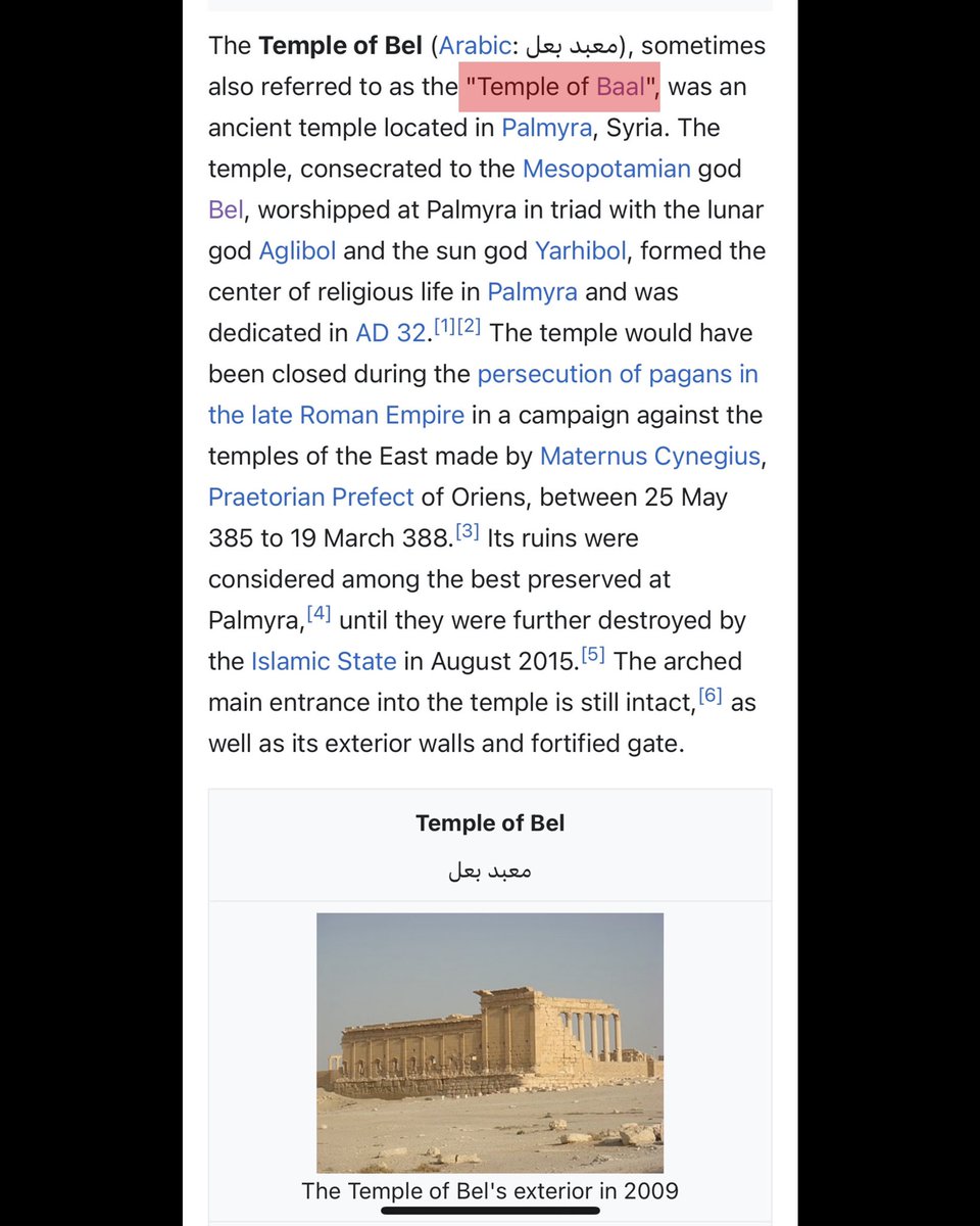 StygianCharters's tweet photo. 1 of 2: Why is a replica of the Monumental Arch of Palmyra (temple of Bel/Baal) making its rounds around the world?

There’s no explaining this one away. It’s an Occam’s razor scenario. Definitely unsettling. https://t.co/0awCp4dRx5