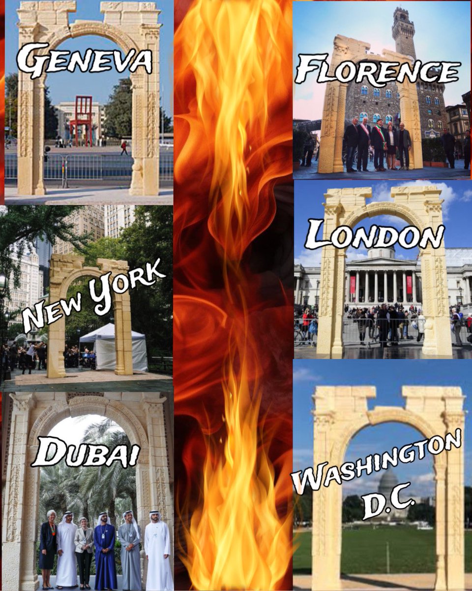StygianCharters's tweet photo. 2 of 2: Why is a replica of the Monumental Arch of Palmyra (temple of Bel/Baal) making its rounds around the world?

There’s no explaining this one away. It’s an Occam’s razor scenario. Definitely unsettling. https://t.co/oRvBN1WaTZ