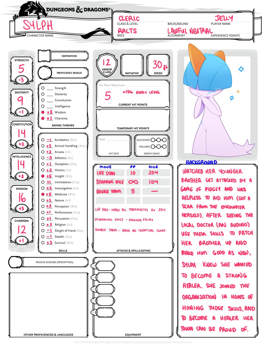 TrueJellygay's tweet image. Welp, new Pokemon Mystery Dungeons and Dragons, new character~
Went with a shiny Ralts named Sylph!
#Pokemon #PKMN #Ralts #ShinyPokemon