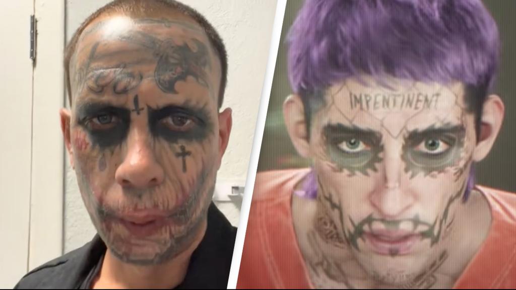 WooserSama's tweet photo. @Cristia30062512 @based_floch @GTAVI_Countdown And took inspiration to make a character who also has face tattoos https://t.co/7BH2lBfBtb