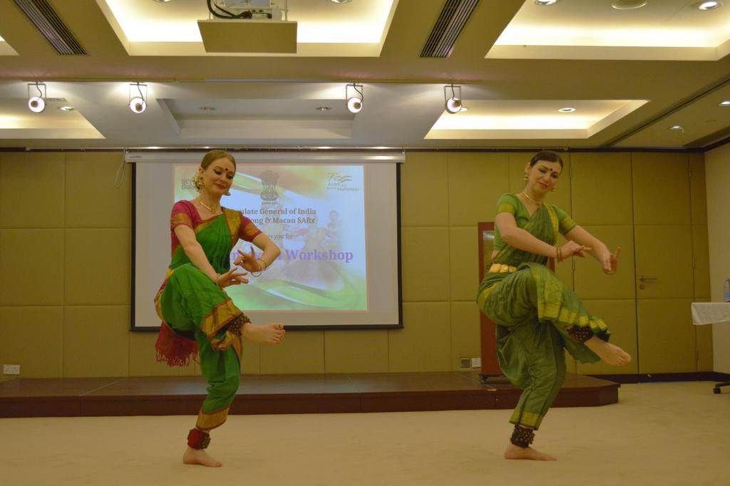 As part of AWAKE Indian Dance Festival organised by <a href="/BEYOND_2016/">BEYOND Bollywood</a>,  <a href="/CGIHongKong/">India in Hong Kong</a> hosted a workshop on #Bharatnatyam, led by two incredibly talented artists Ms Oxana McMohan &amp; Ms Kirsten Margaret Iona Newell, who shared their expertise &amp; passion for the divine artform.
<a href="/iccr_hq/">ICCR</a>