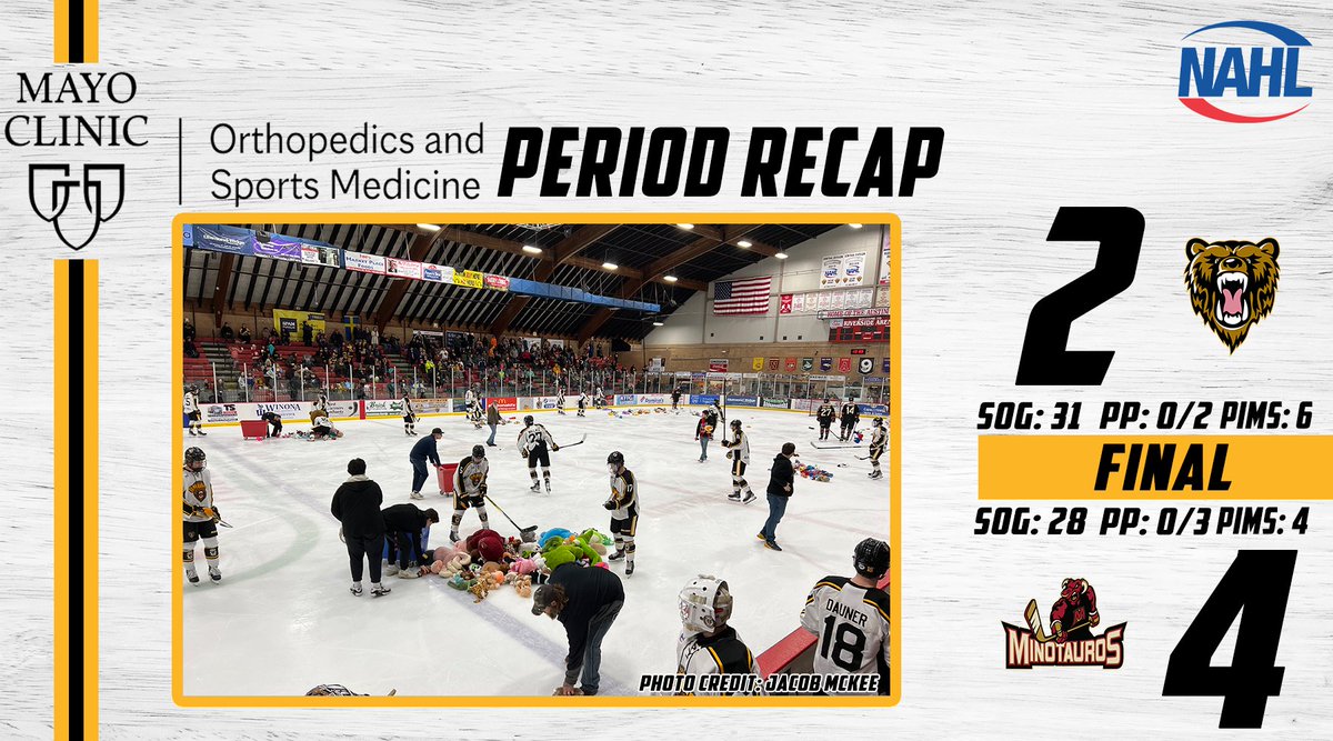 theaustinbruins's tweet photo. Not the result we wanted but at the end of the night, we helped make the Holidays special for those in need. Thanks to all who participated in our Austin Utilities Teddy Bear Toss to benefit the Salvation Army of Austin.

#BearWitness 🐻 https://t.co/vin3kiJ7o2