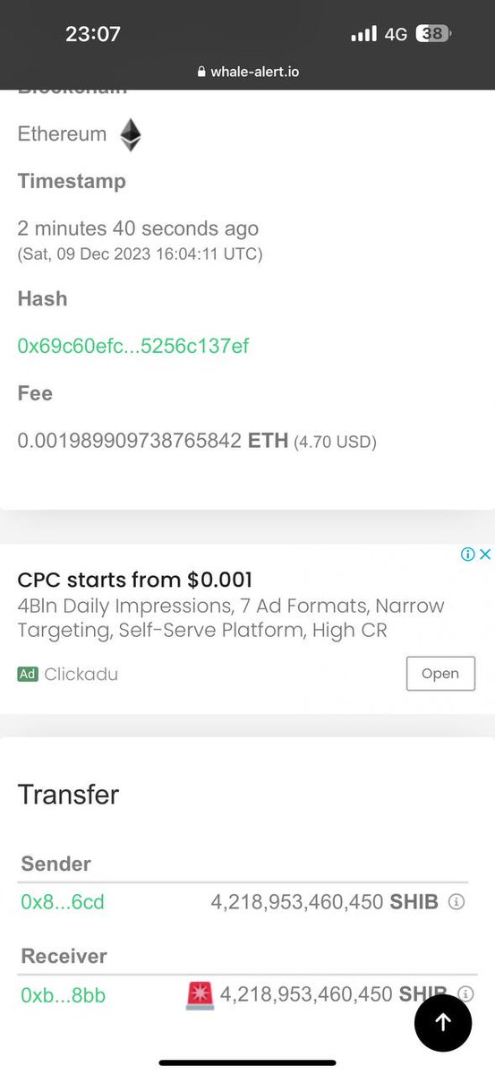 yei1302's tweet photo. 🚨4,218,953,460,450 #SHIB (43,372,951 USD) transferred from unknown wallet to unknown wallet

Chó mèo dạo này sôi động quá $SHIB

Con $CHEEMS zksync của tui thì nằm bất động 🫠 https://t.co/hKdqORpf29