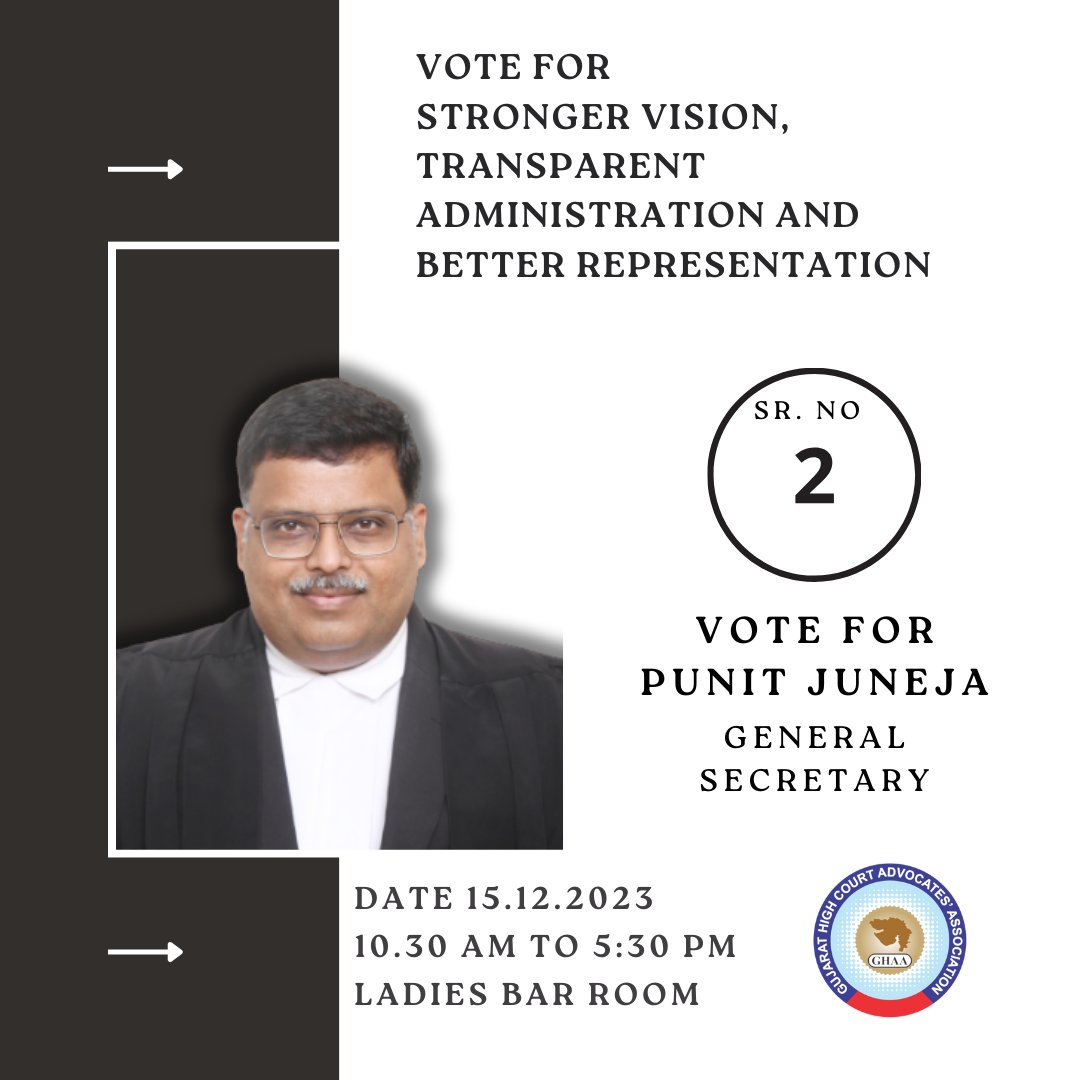 punitjuneja's tweet photo. Vote for a Stronger Vision, Transparent Administration and Better representation means Vote for Punit Juneja for General Secretary. #GHCAA #Elections2023 #BarElections #AdvocatesDeserveBetter #CangeIsConstant #PunitJuneja #GeneralSecretary https://t.co/EAcAbLcV9d