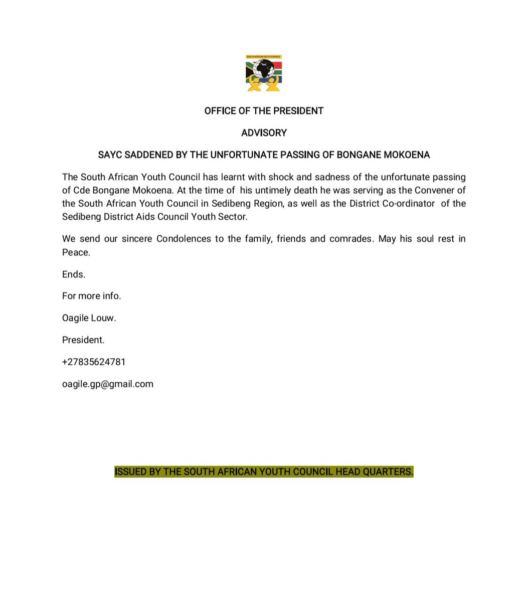 South African Youth Council tweet media