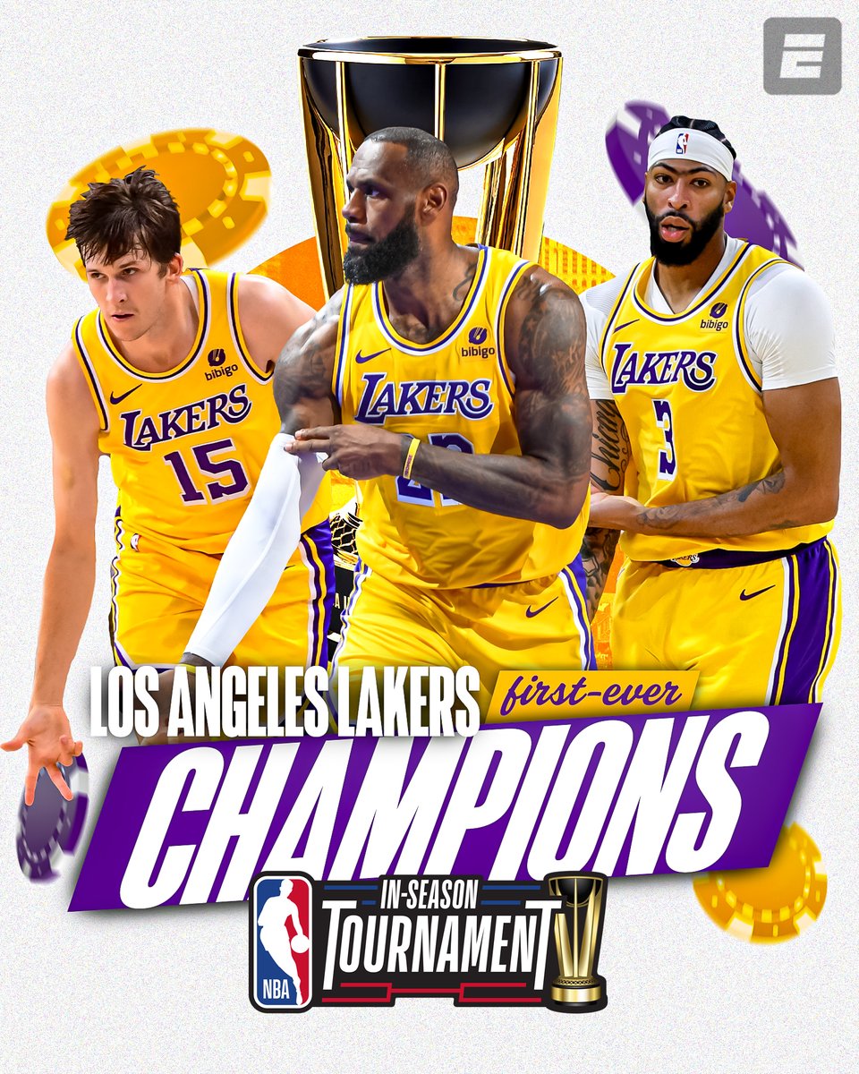 THE LAKERS ARE THE FIRST-EVER IN-SEASON TOURNAMENT CHAMPIONS 🏆🔥

<a href="/Lakers/">Los Angeles Lakers</a>