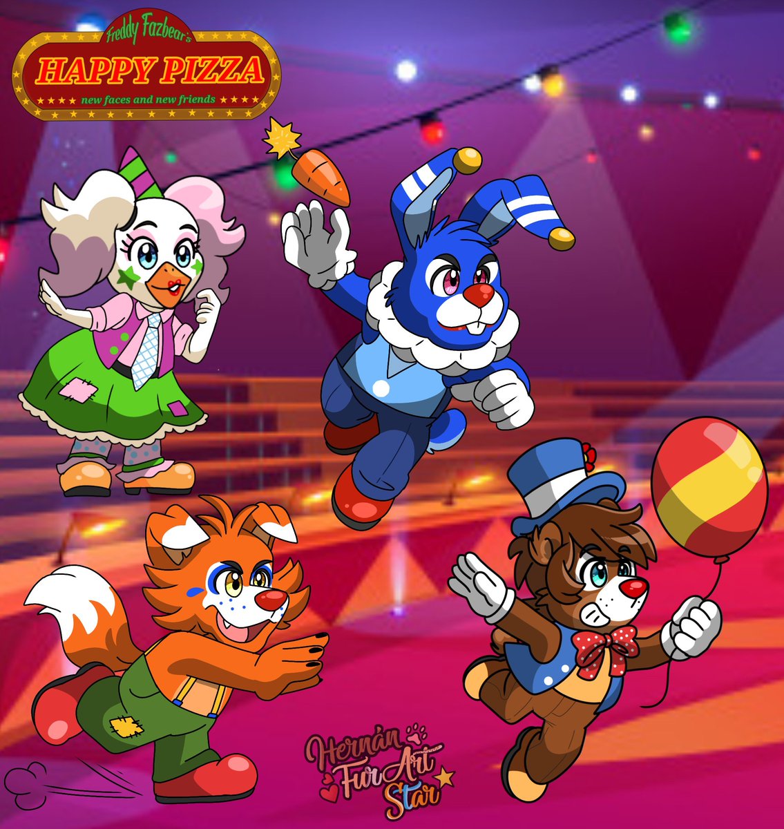 hernan_star's tweet photo. Elige tu personaje (?) Jsjsjs espero les guste 🤡🐻💖
#Fnaf #FnafCircus #Hernán_Star #OutfitCircusFreddy #CircusFreddy #CircusBonnie #CircusChica #CircusFoxy #Chibi #FnafHappyPizza #FnafAU https://t.co/tpBIbvxSe9