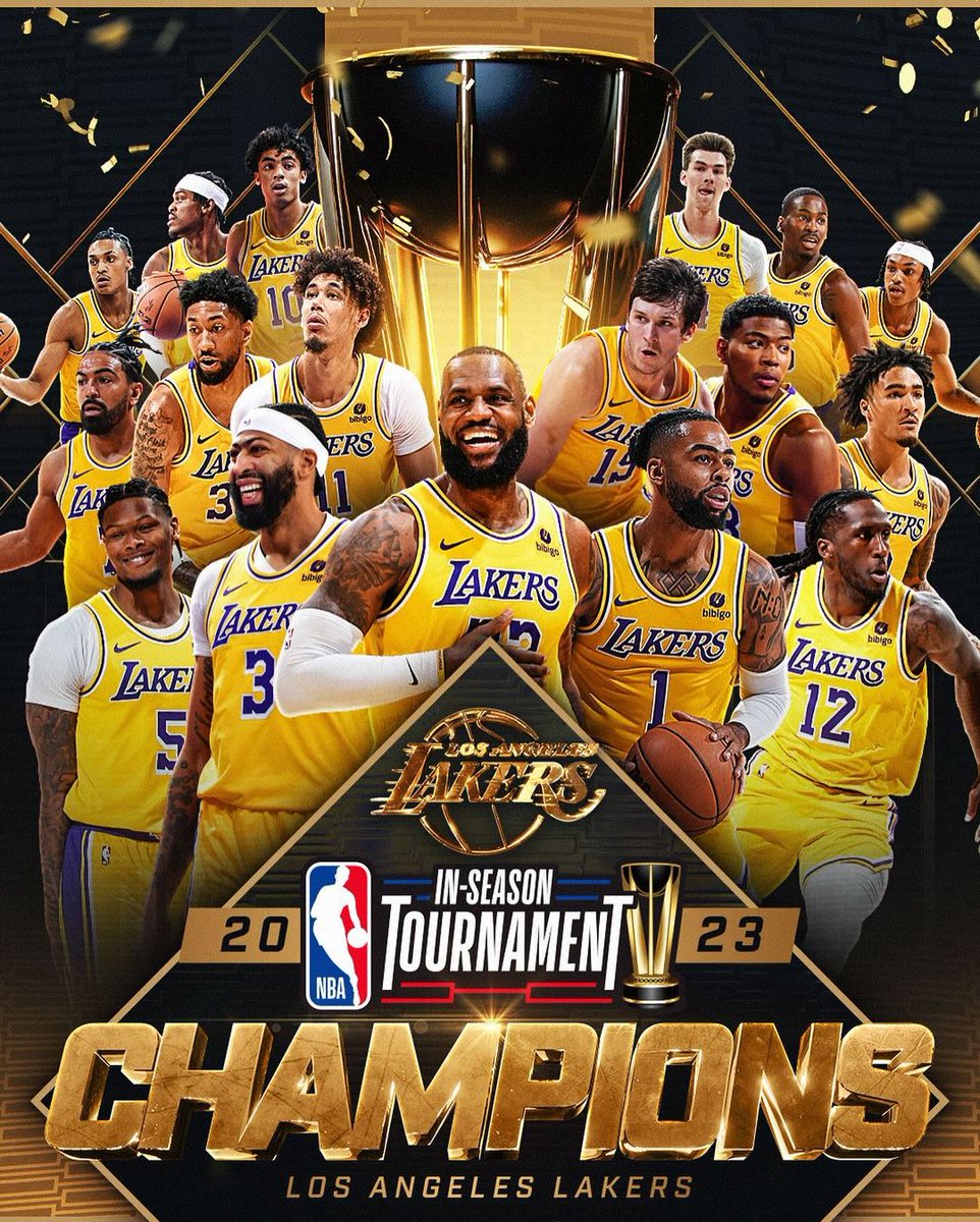 NBA_Indonesia's tweet photo. Congrats @Lakers, for winning the first ever NBA In-Season Tournament! 🏆
#NBAHighlights #FansBasket #BasketIndo #NBA #NBAIndonesia #basketball #basketIndonesia #NBAplayer #pemainNBA #Inseasontournament #NBAIST https://t.co/k2Aw026cUU