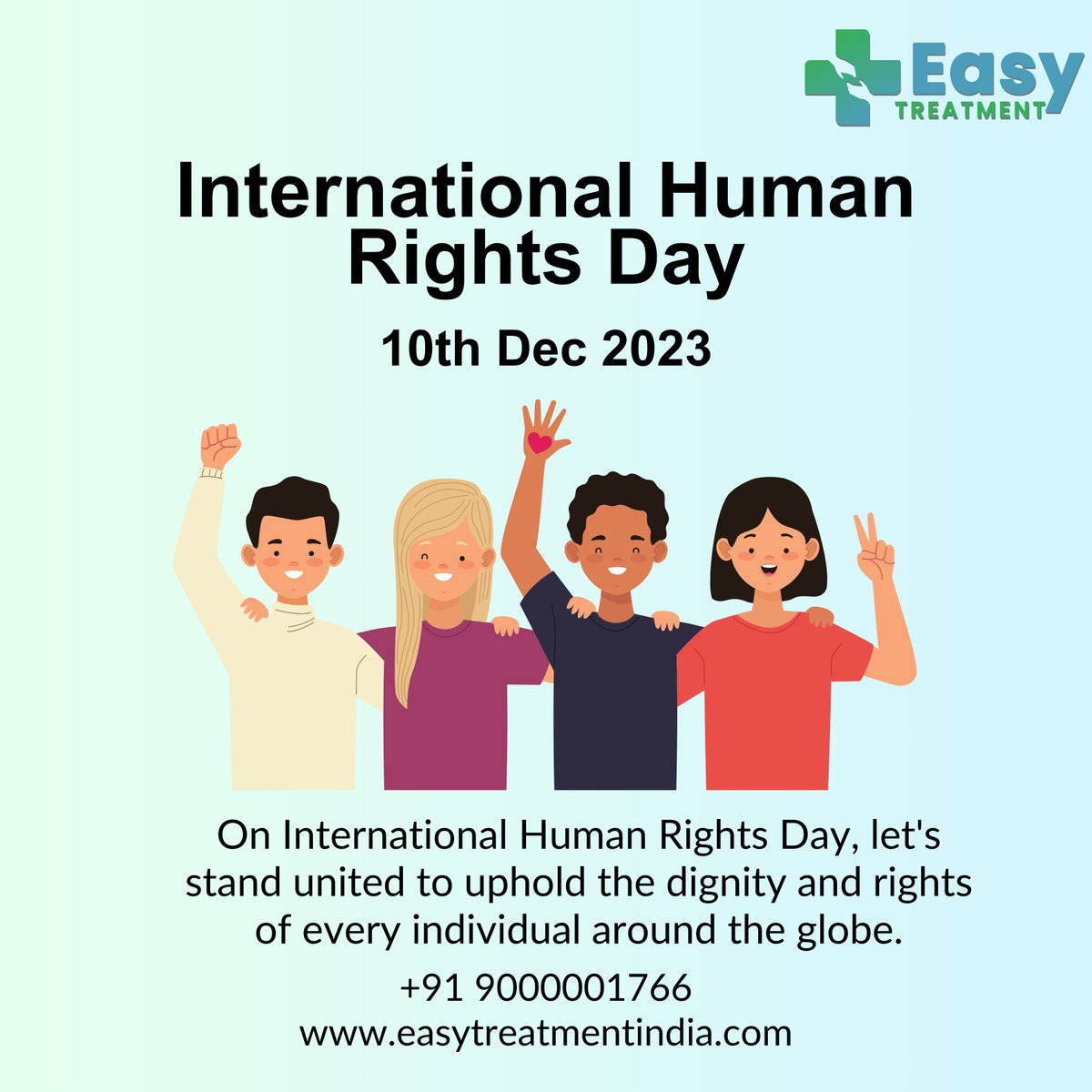 Easy_treatment's tweet photo. International Human Rights Day
10th Dec 2023
On International Human Rights Day, let's stand united to uphold the dignity and rights of every individual around the globe.
.
.
#StandForRights #HumanRightsDay2023 #GlobalDignity #UnitedForJustice #EqualityForAll #easytreatmentindia https://t.co/7q3dIrsul8