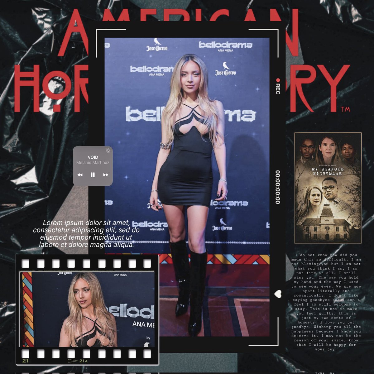 🌙✨' ♡  No imaginen lo emocionada que me siento por formar parte de este proyecto fascinante que admiraba desde hace mucho tiempo.

 Me considero sumamente agradecida  #ActuaciónAHS #TemporadaRoanoke