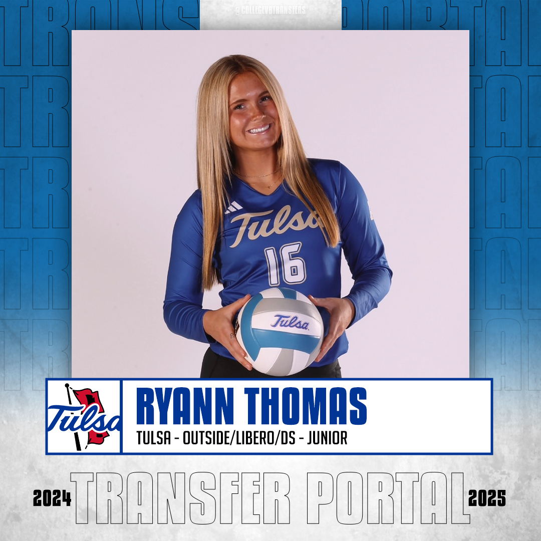 College VBall Transfers (@cvbtransfers) on Twitter photo ๐๐ป ๐ง๐ต๐ฒ ๐ฃ๐ผ๐ฟ๐๐ฎ๐น
โ๏ธ: Ryann Thomas
๐: Outside/Libero/DS
๐: Junior
๐: Tulsa
โ๏ธ: <a href="/ryannthomass_/">Ryann Thomas</a>
#CollegeVBTransfers | #NCAAWVB ๐๐ป ๐ง๐ต๐ฒ ๐ฃ๐ผ๐ฟ๐๐ฎ๐น
โ๏ธ: Ryann Thomas
๐: Outside/Libero/DS
๐: Junior
๐: Tulsa
โ๏ธ: <a href="/ryannthomass_/">Ryann Thomas</a>
#CollegeVBTransfers | #NCAAWVB
