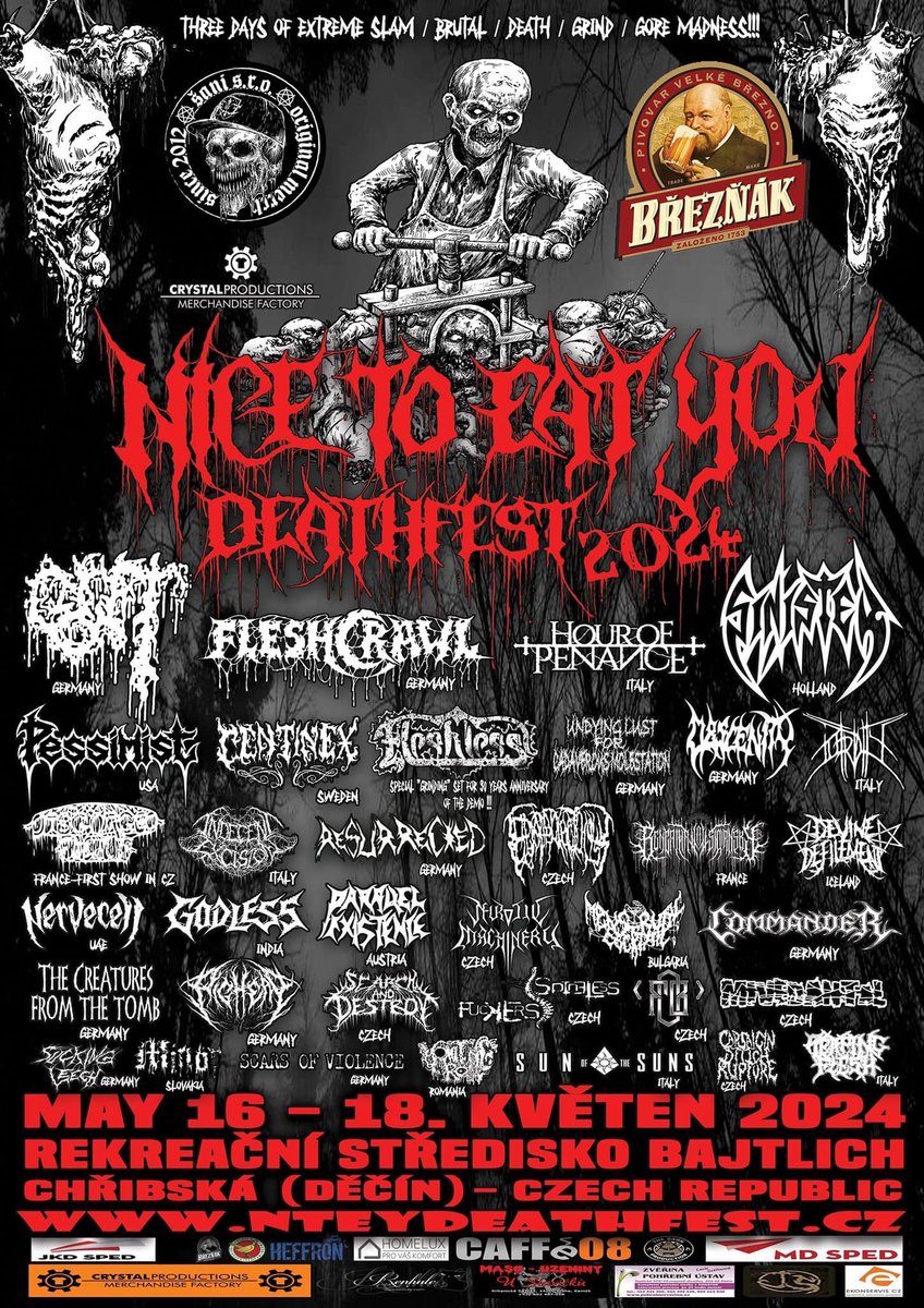 Updated poster of the first show of our Europe tour in 2024 - Nice To Eat You Deathfest 2024. We’ve got a few more dates to fill up, so if you know a promoter around Europe then it’d be great to connect.