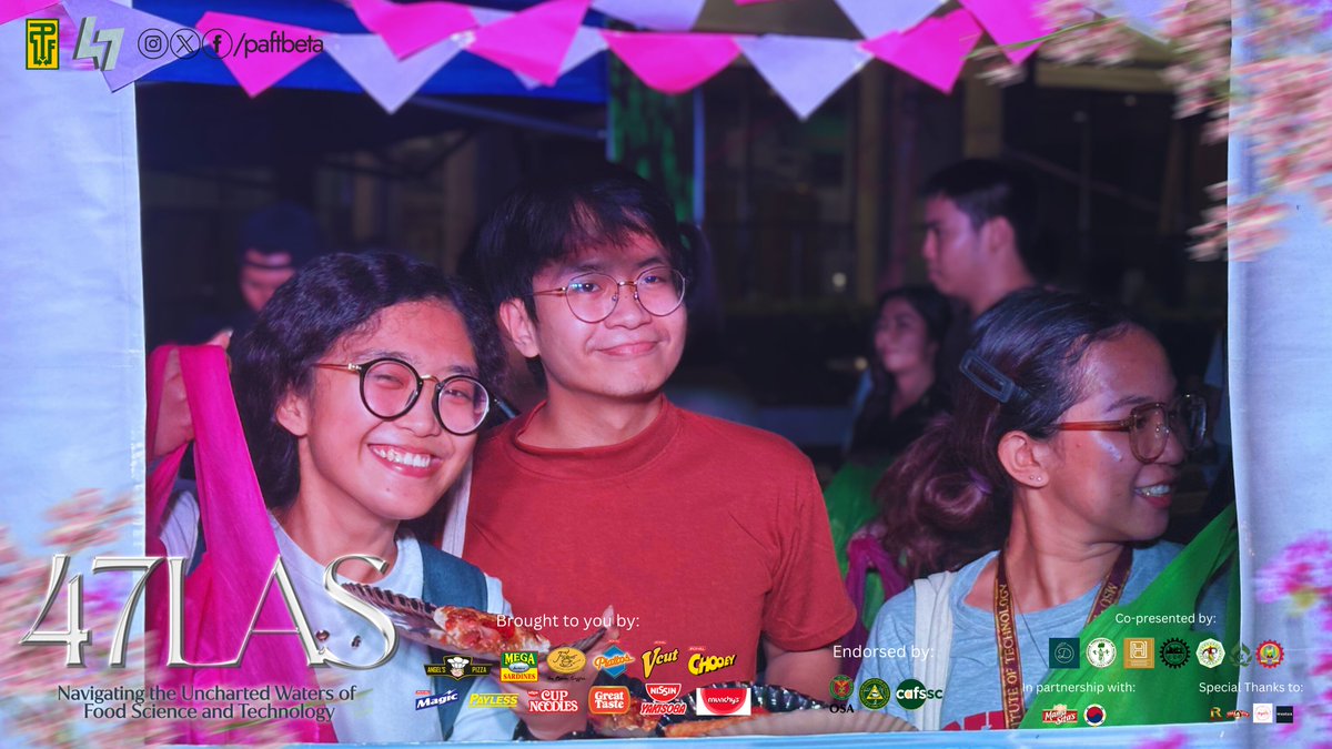 PAFTBeta's tweet photo. CEO (Civil engineering Executive Organization)
PAFT - Lambda
Philippine Association of Food Technologists - Omega Chapter

In partnership with:
Mama Sita's
UP Euyeomuyeo - 으여무여
UPLB Ugnayan ng Pahinungód https://t.co/CzFE3eauH4