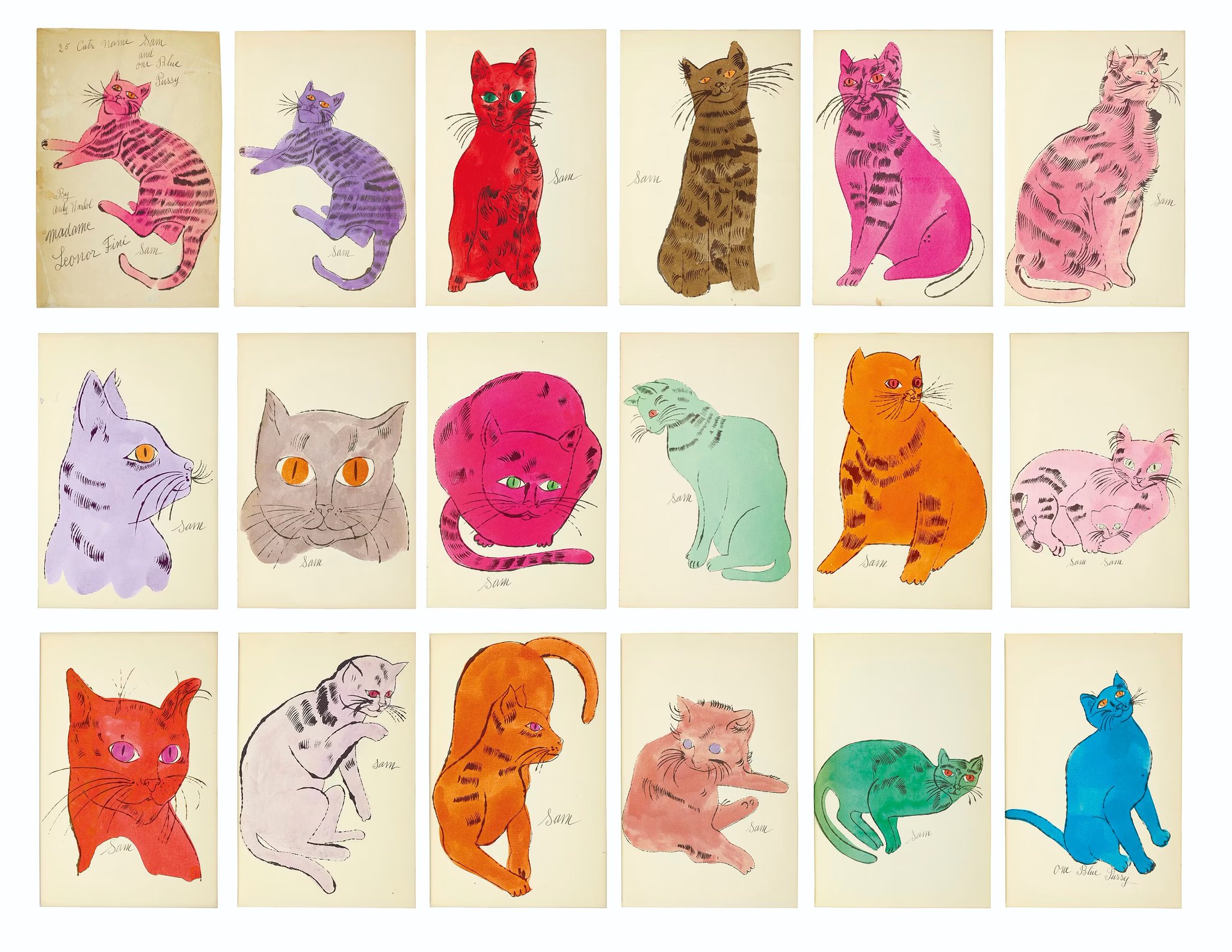アンディ　ウォーホル　Sam アンディー・ウォーホル／ANDY WARHOL “ BLUE CAT from 25Cats