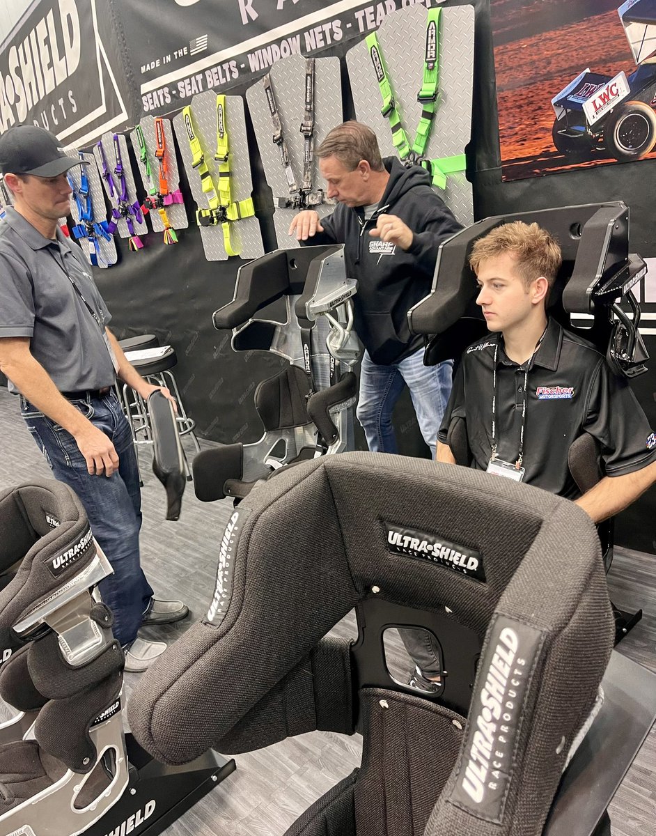 Had a great time today taking in the @prishow! Huge thanks to our friends @UltraShieldRace and @SharpAdvantage for helping @GaretWilliamson get fitted and ready to roll in the 23!!!