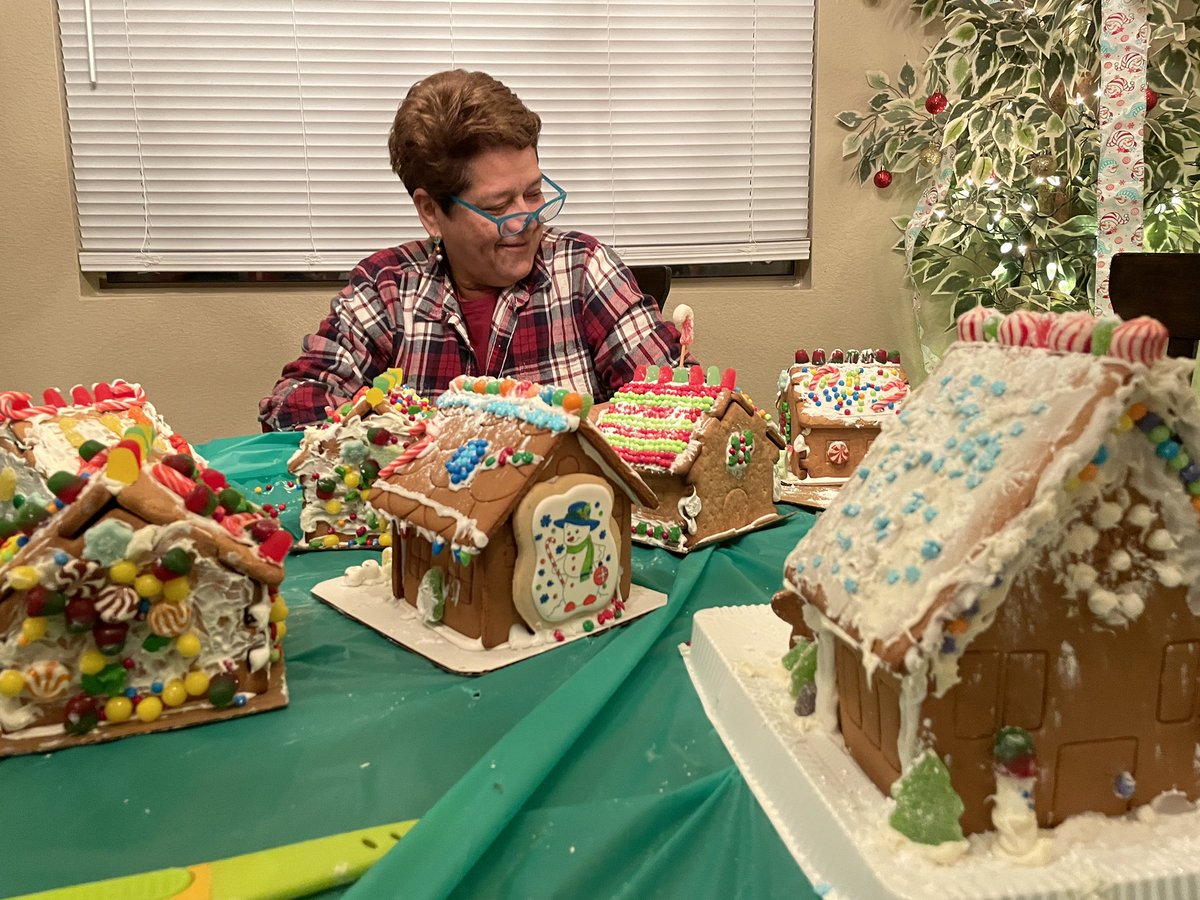 Gingerbread House Contest was on tonight! 
My mom was the intense judge🤭