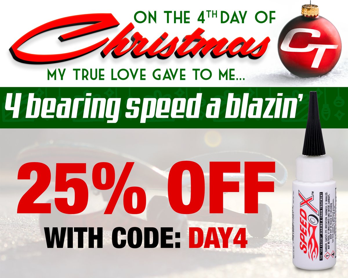 CorrosionX's tweet photo. On the Fourth Day of Christmas, get the fastest bearings, chains and gears on the planet for a very special price. https://t.co/6rqQb56N03