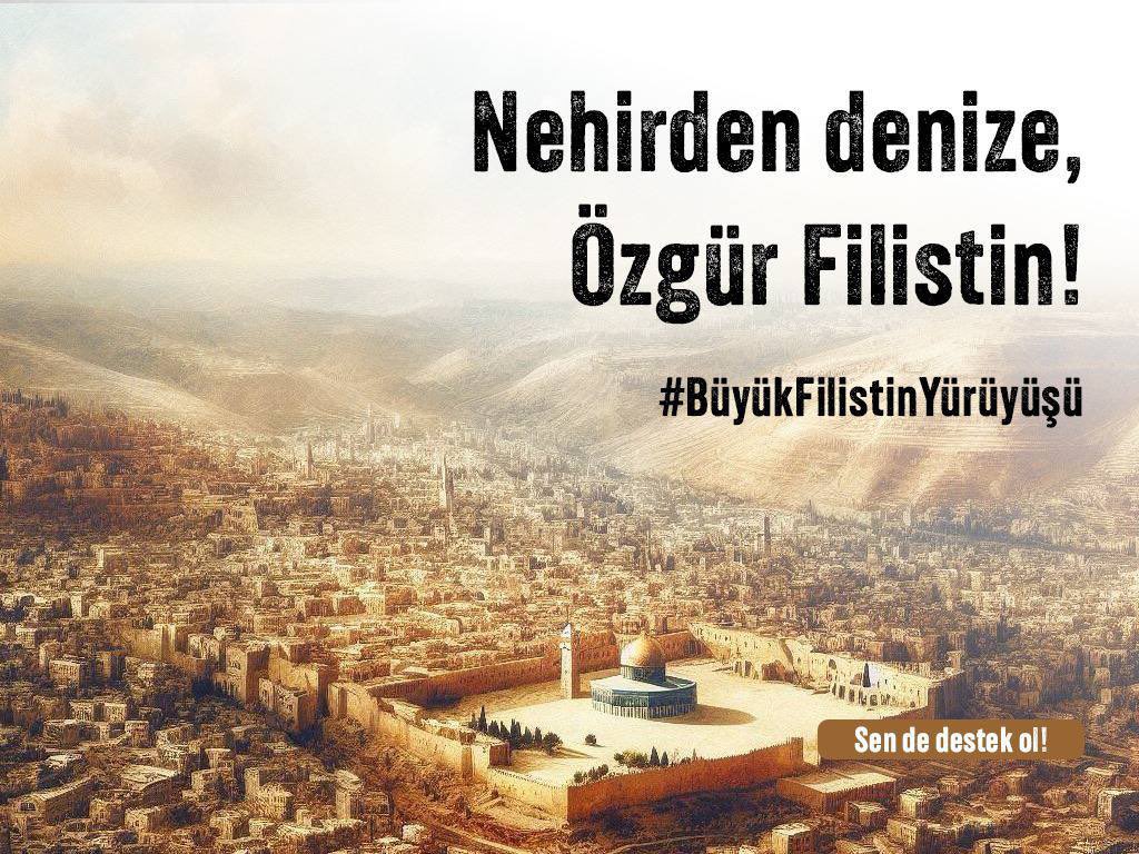Nehirden denize Özgür Filistin için meydanlardayız.
 #BüyükFilistinYürüyüşü