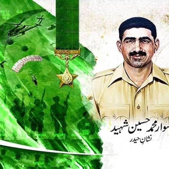 Sawar Muhammad Hussain Shaheed embraced Shahadat on Dec 10th,1971 at Harar 🇵🇰 and was awarded Nishan-e-Haider, highest gallantry award of Pakistan Army, due to his unwavering bravery.

#SawarMuhammadHussain 
#ISPR
#COAS
#NISHANEHAIDER
#PakistanArmy
#PakArmy #PakistanZindabad