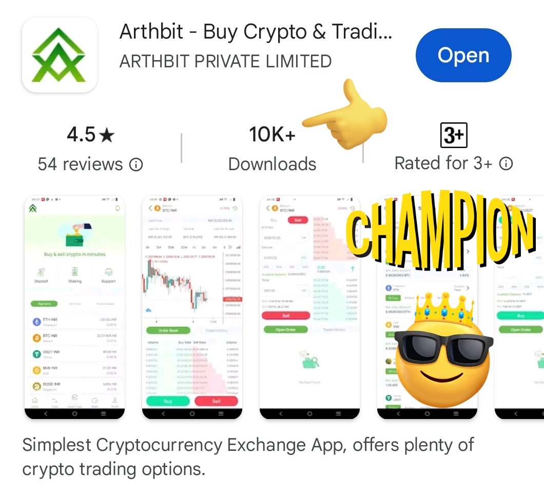AskToRahulSingh's tweet photo. Congrats to all #ArthBit Users..
10k+ Downloads in just 10 days..
✅👍🤗🚀🚀🚀🎉💐🎉👏💐🎉🙏

#ArthBitExchange
India's Trusted #Crypto Exchange
#TRADE #STAKE #HODL #BUY

Follow the steps-
🟨 Follow @ArthBitExchange
🟧 Join https://t.co/wb2a96U9m6 
🟥 Sign-Up & Tag 3 Friends Here..
https://t.co/YTB1PKQ3oc

You get #Airdrops of #SHIB
Promote it to get Referals too.. 
(Complete KYC & CLAIM Rewards) 

#ArthBit 'ARTH' IEO also Running
Buy $ARTH and #HODL it long 🙏