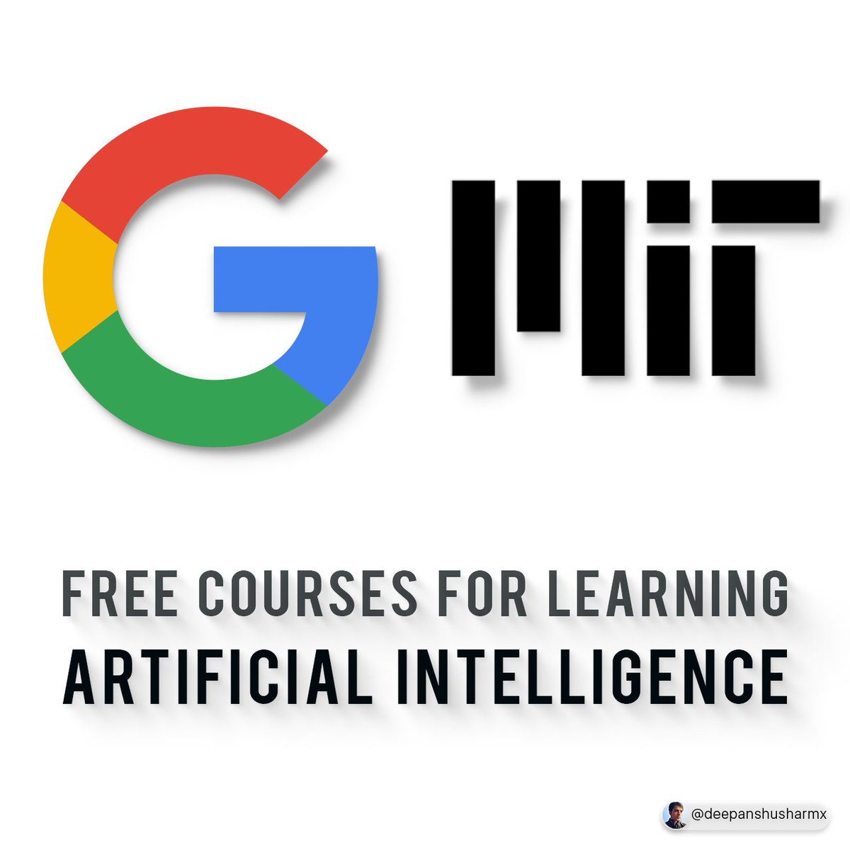 deepanshusharmx's tweet photo. Learn AI with these FREE Courses before 2024.

Bookmark Now🔖 https://t.co/jhsK1ZT4ls