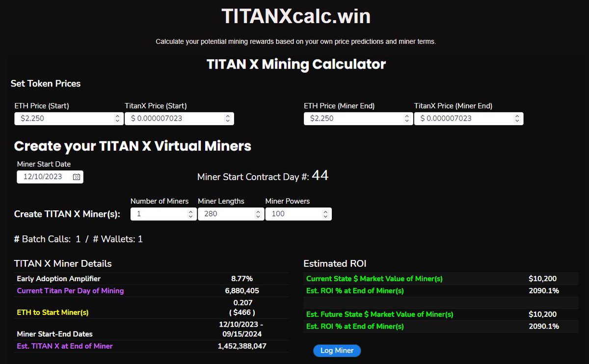 OpCostCrypto's tweet photo. I’m pleased to announce that https://t.co/bCiptCig2P is LIVE!

An Advanced  TITANX Virtual Mining Calculator.

$TITANX and #Crypto communities, I hope you enjoy, and it adds some value to the space.

Tutorial: https://t.co/fCMi0SxAsZ

This project was definitely a labor of love.  

Best Regards,
Op Cost Crypto