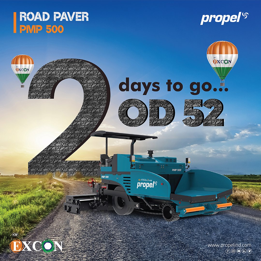 2 days to go...

Join us at Excon 2023 to Witness our latest innovations!

See you at Excon 2023!

Propel. Always Ahead!

#PropelIndustries #Excon2023 #NewLaunches #MiningIndustry #RoadPaver #RoadConstruction #MechanicalRoadPaver #Propelind #Crushingandscreening  #MakeInIndia