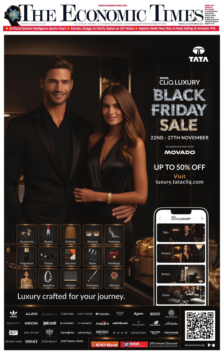 beastoftraal's tweet photo. Ever since generative AI became broadly available, I have been tracking ads—print or online—that use AI-generated humans to see if they get so realistic that I cannot differentiate them from a photo. 

Consider the ads from Tata Cliq, Joyalukkas, and Mall of Asia. 1/5 https://t.co/MLazlkLy9j
