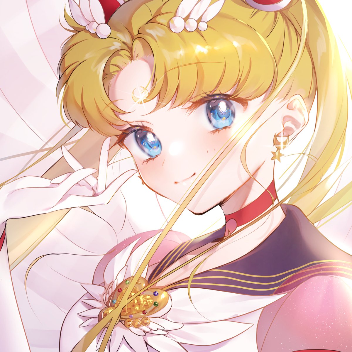 sailor moon ,tsukino usagi 1girl sailor senshi uniform solo jewelry crescent blue eyes blonde hair  illustration images