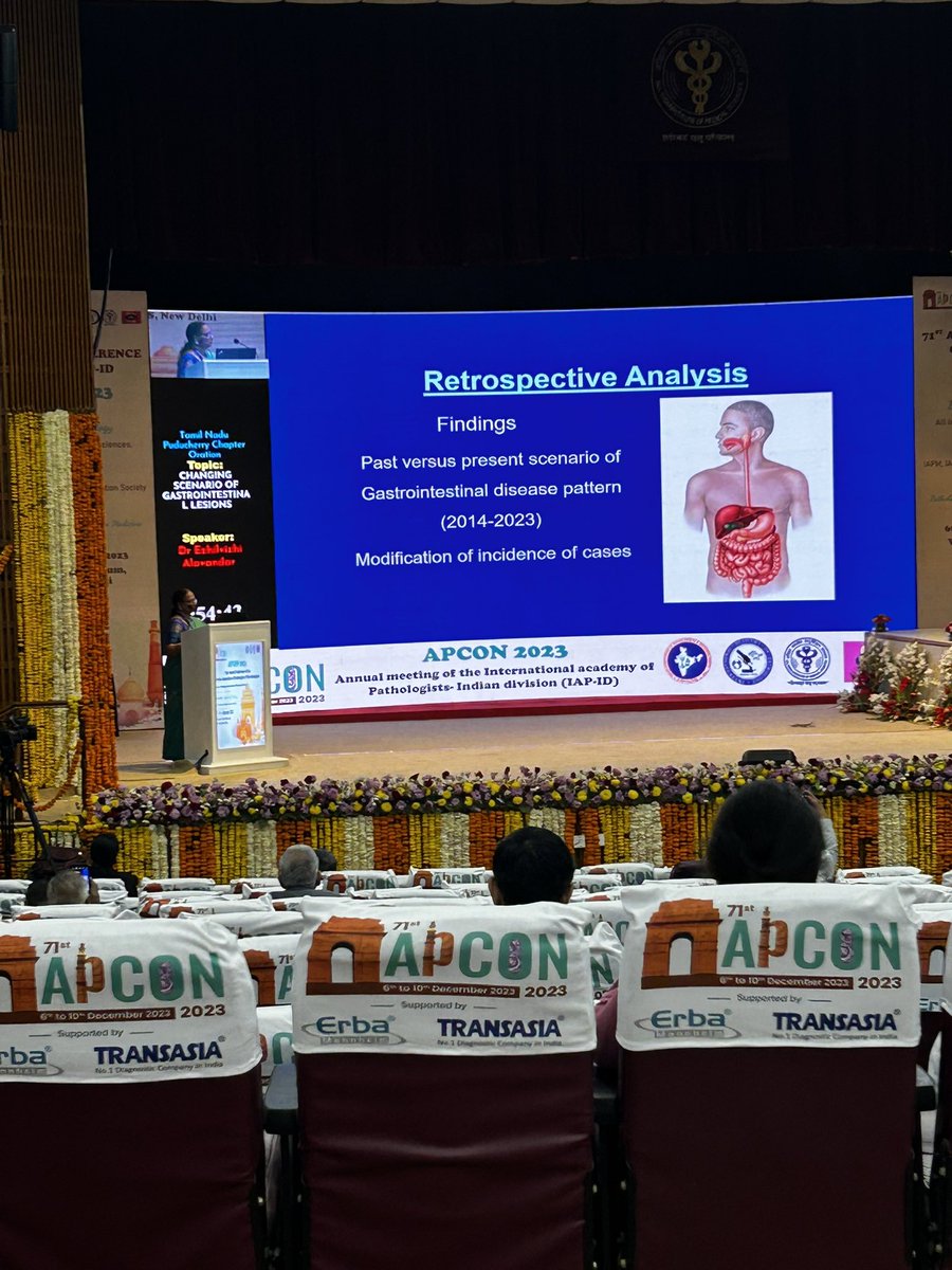 Tamil Nadu Puducherry Chapter Oration on ‘Changing Scenario of Gastorintestinal Lesions’ by Dr. Aruna Vanikar, Dr. Ezhilvizhi Alavandar, Dr. Ranjan Agarwal at <a href="/Apcon2023/">APCON 2023</a> 
<a href="/aiims_newdelhi/">AIIMS, New Delhi 🇮🇳</a> 

#GITpathology #PathTwitter #Medtwitter #Apcon2023 #pathtweeples