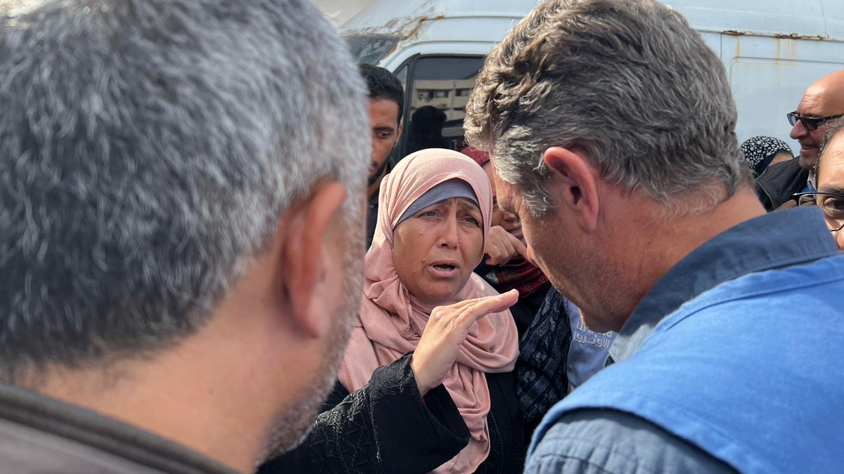 Yesterday listening to people in an @UNRWA shelter in Deir al Balah- stories of grief and loss - shocking living conditions - yet an indefatigable will to survive and look after their loved ones - very humbling. #Gaza