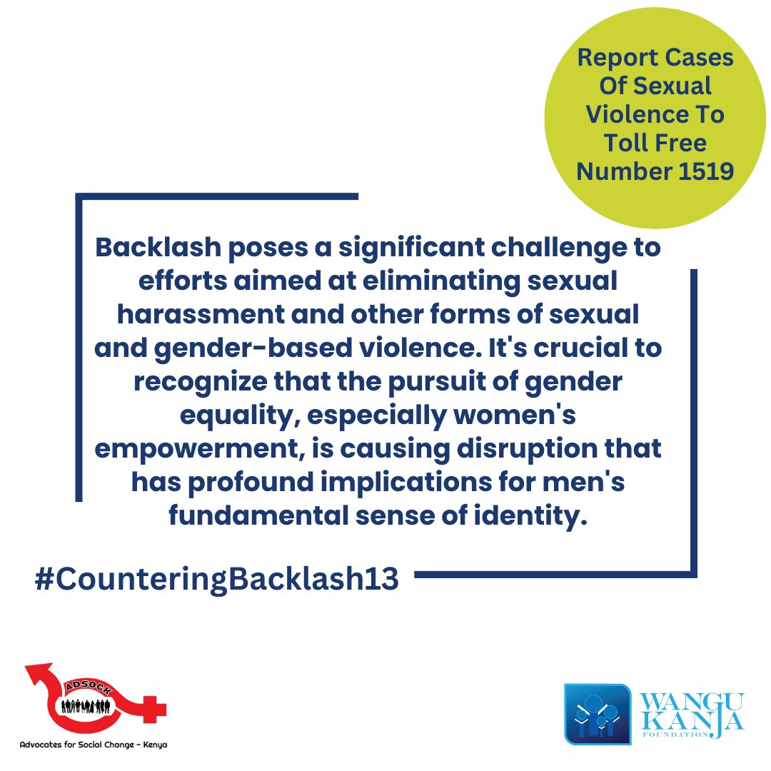 WanguKanjaF's tweet photo. Backlash posses a significant challenge to efforts aimed at eliminating sexual harassment and other forms of sexual gender and based violence.
#CounteringBacklash13 https://t.co/yunJl16WHC