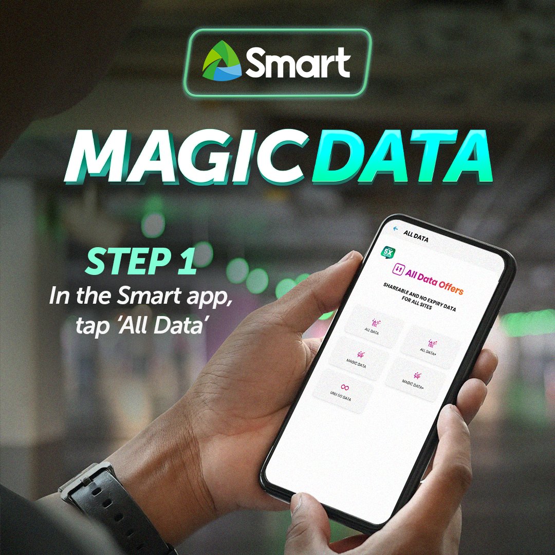 LiveSmart's tweet image. Getting Magic Data 99 is as easy as 1, 2, 3!

Enjoy data that doesn’t expire via the Smart App, Smart Online Store, or through other loading channels.

Load now: store1.smart.com.ph/addons/4057/

#PowerandMagicofSmart