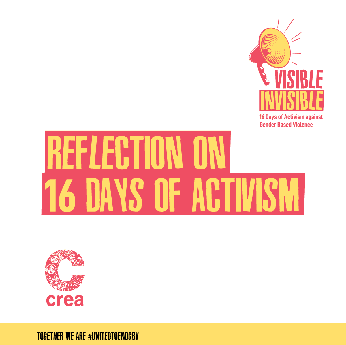 ThinkCREA's tweet photo. As the #16DaysOfActivism culminate on this #HumanRightsDay, we reflect on the powerful stories we have shared—the experiences and voices too often left out and left behind. 
#ThinkCREA #VisibleInvisible https://t.co/wgk3DYiXMg