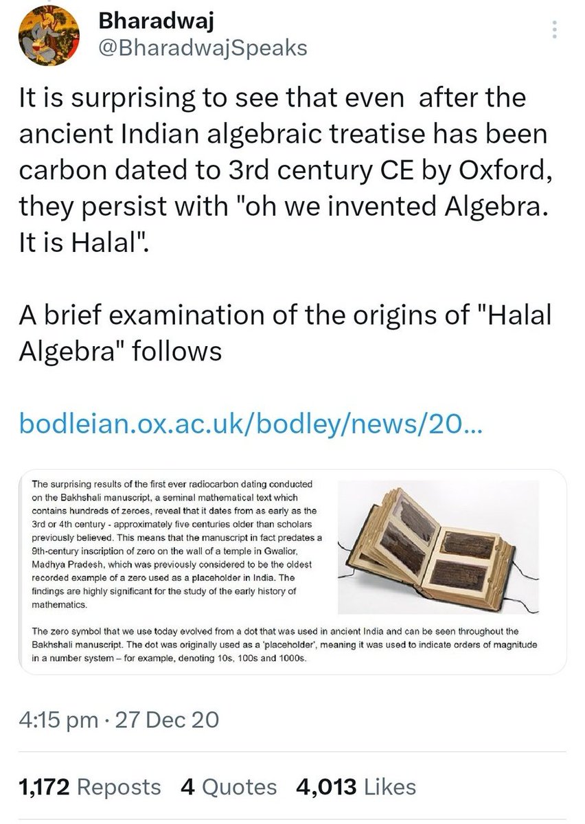 @tishasaroyan Let's Start with Algebra.All ur fakery and distortion of Indian history to please ur muslim friends will be exposed categorically. Charltons like u who claim to be historians using unverified sources, can be easily exposed.
@BharadwajSpeaks can destroy ur fakery in straight 2 min