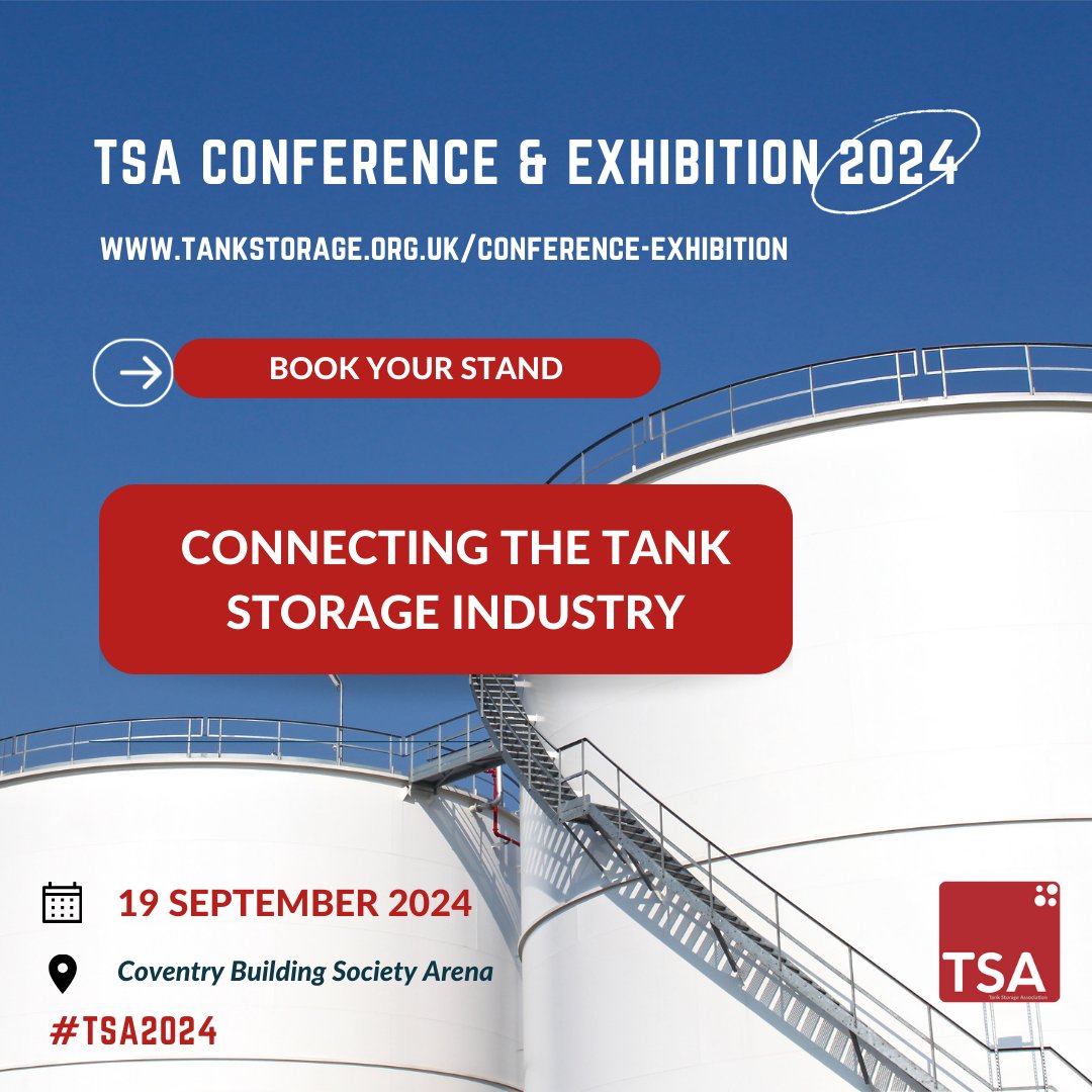 UK_TSA's tweet image. The @UK_TSA is thrilled to announce that exhibitor bookings for the 2024 edition of the Conference and Exhibition are now open❗

📍@CBSArena 
🗓️ 19 September 2024

 ✔️ To find out more about the event and to book your stand ➡️ tankstorage.org.uk/conference-exh…

#TSA2024