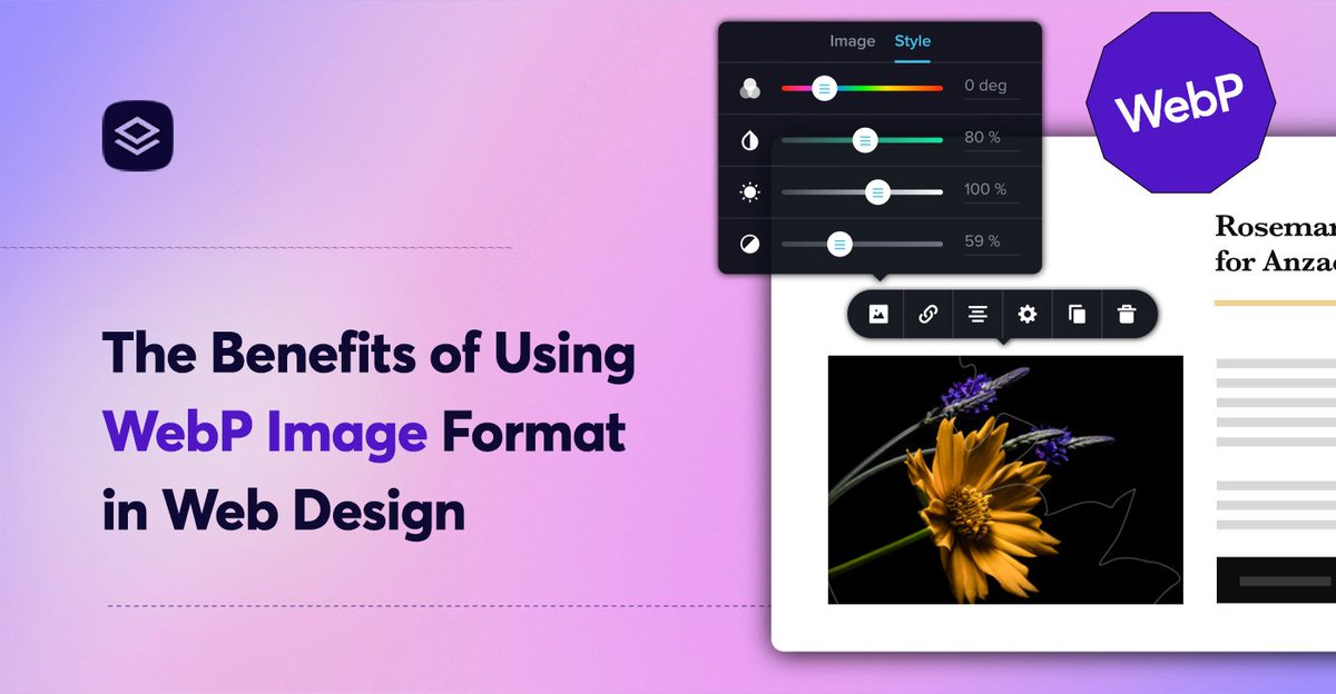 BrizyBuilder's tweet image. 🎨 Revolutionize Your Website's Look! Learn all about the Benefits of WebP Image Format in our latest blog post!
Read the article now and level up your web design game!🚀
brizy.io/benefits-of-we…
#BrizyBlog #WebDesignMagic
