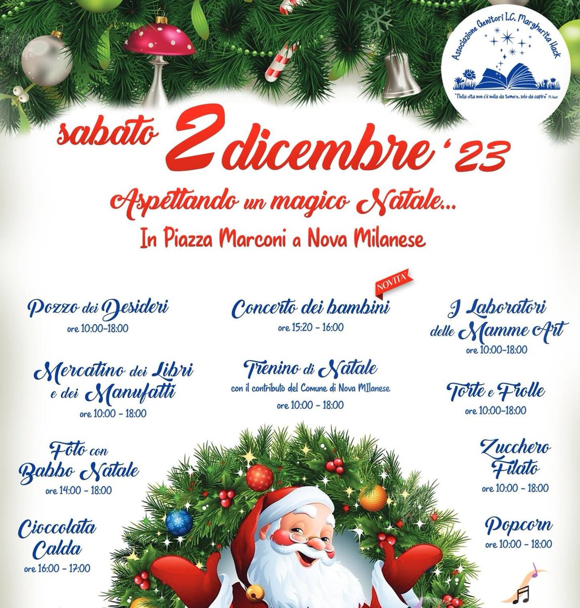 Novamilanese's tweet photo. L'appuntamento è per sabato 2 dicembre, dalle 10.00 alle 18.00, con una novità imperdibile: il concerto di Natale a cura dei bambini delle scuole novesi! https://t.co/UlKBTY0K79