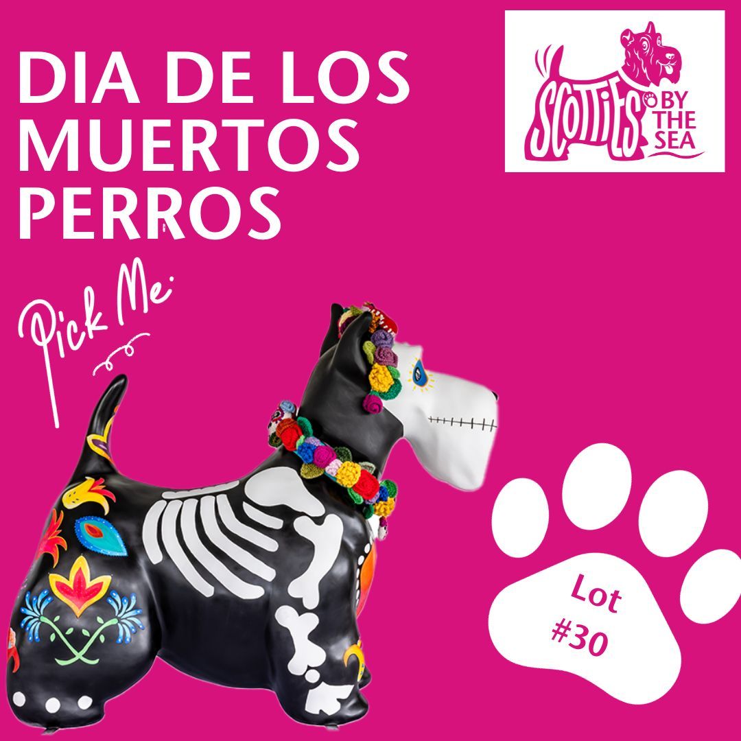 🎉💀 Bid Now on "Dia de los Muertos Perros" Scottie! 🐾✨

💀 Named in honour of the Day of the Dead tradition, "Dia de los Muertos Perros" is a delightful blend of ancient trades, light-hearted humour, and modern flair.

Place your bid at: buff.ly/3sGcJ2b