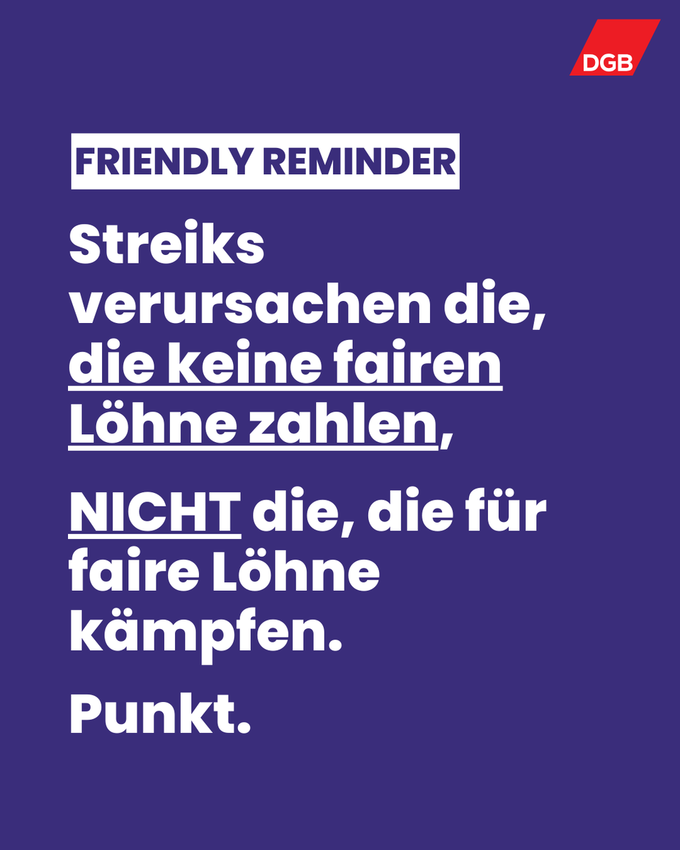 Achtung, Achtung, eine wichtige Durchsage! 📣
Wir wünschen allen Streikenden viel Erfolg, <a href="/_verdi/">Ver.piss.di</a>, @gew_bund, <a href="/GdPPresse/">GdP Pressestelle</a>, <a href="/IGBAU/">IG BAU</a>! ✊ #TdL #TVL #Streik