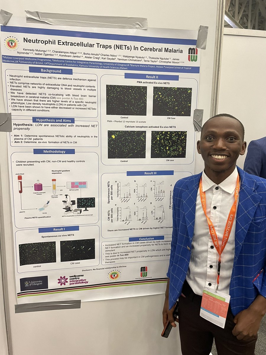 Kayla Barnes (@kgbscience) on Twitter photo <a href="/KennedyMulungu/">Kennedy Mulungu</a> presenting <a href="/iuis_online/">International Union of Immunological Societies</a> his work on NETs in cerebral malaria <a href="/dr_moxon_id/">Chris Moxon</a> <a href="/MLW_Programme/">Malawi Liverpool Wellcome Programme</a>. Travel funding from <a href="/WCIPGLASGOW/">Centre For Parasitology</a> <a href="/KennedyMulungu/">Kennedy Mulungu</a> presenting <a href="/iuis_online/">International Union of Immunological Societies</a> his work on NETs in cerebral malaria <a href="/dr_moxon_id/">Chris Moxon</a> <a href="/MLW_Programme/">Malawi Liverpool Wellcome Programme</a>. Travel funding from <a href="/WCIPGLASGOW/">Centre For Parasitology</a>