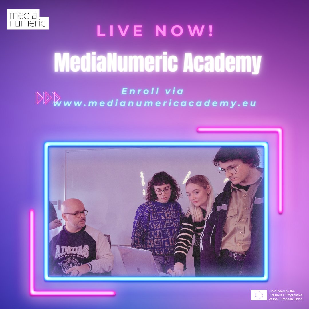 ✨ WE’RE LIVE! ✨ The MediaNumeric Academy has officially launched! 🚀💫 Learn from experts, participate in workshops, and strengthen the media ecosystem for a more informed society! 💪📊✨ Join the course NOW on medianumericacademy.eu!