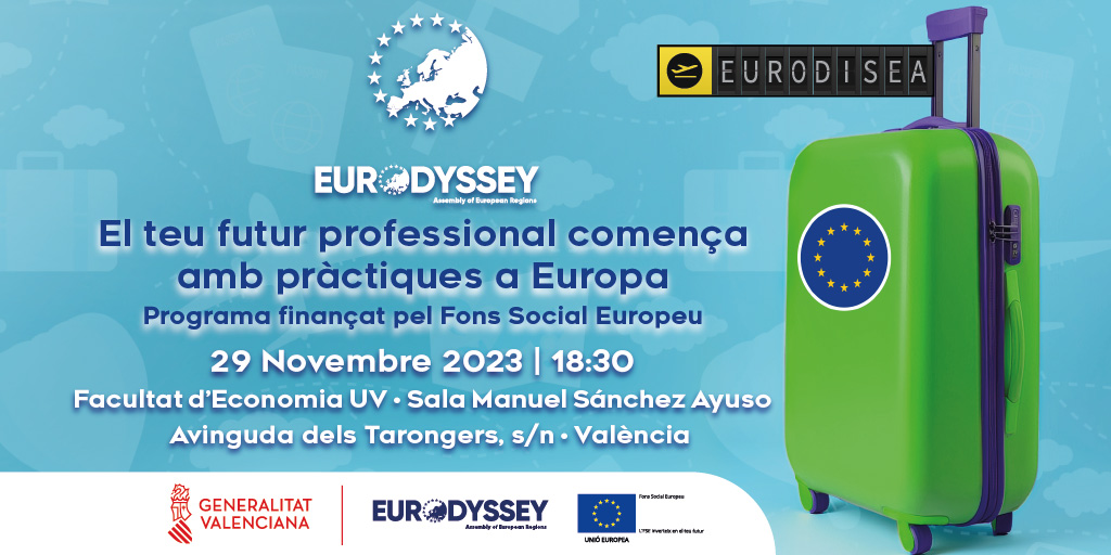 GVAfonseuropeus's tweet image. 👋Si demà 29/11 📅 no pots vindre a la jornada formativa sobre el Programa @eurodyssey i t&apos;interessen les pràctiques per a menors de 30 anys en #Europa @GVAhisenda la retransmet en directe srteaming a les 18:30pm Finançat per #UE🇪🇺#FSE vídeo directe youtube.com/watch?v=dk-Oyn…