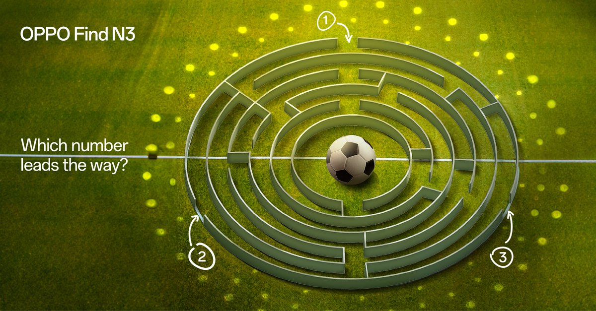 Elevate your shots with the #OPPOFindN3 by sharing the gate number that will get you through this mazy dribble.⚽ #TheChampionFoldables #OPPOxUCL